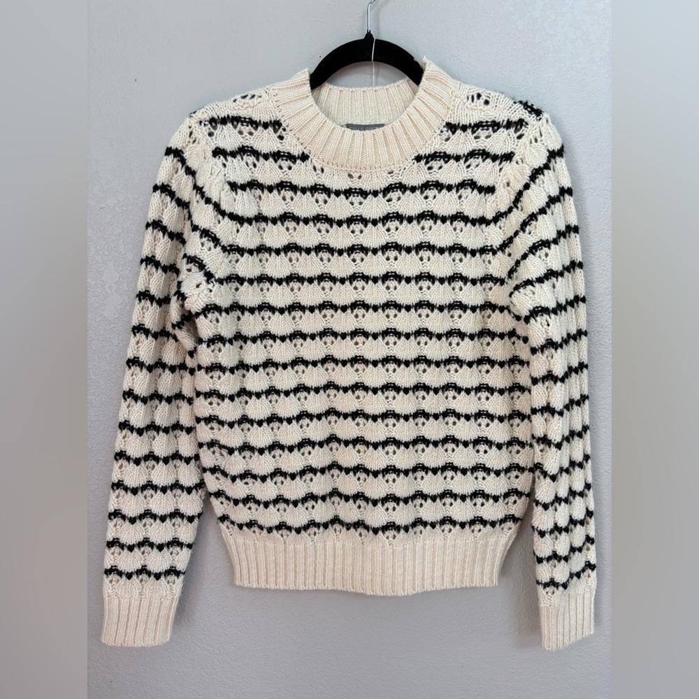 Falls Creek navy and Cream Women's Crew Neck knit Sweater